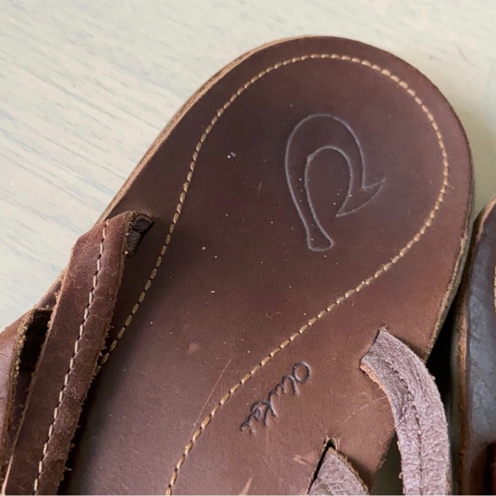 Brown Leather Thong Sandals - Picture 2 of 4